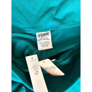 Victoria’s Secret PINK Green Leggings Fold Over Waist NWT Size Large Yoga Pants